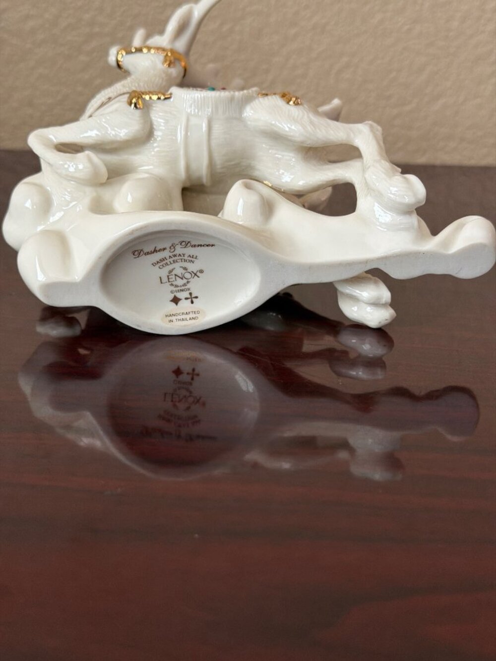Lenox Dash Away All Reindeer Dasher & Dancer 24K Gold Porcelain MINT - No Box - Picture 13 of 14
